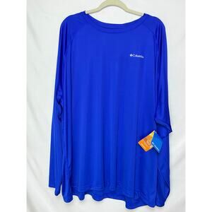 NWT Columbia Mens 4XL Blue Omni-Shade Omni-Wick Sun Protection Long Sleeve Shirt